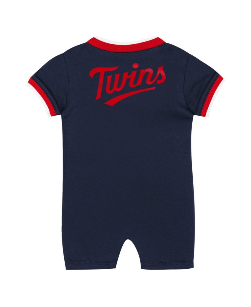 Baby Boys and Girls Navy Minnesota Twins Pinch Coverall Shorts
