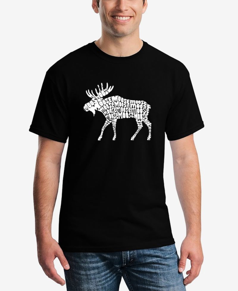 Men's Word Art Moose Short Sleeve T-shirt