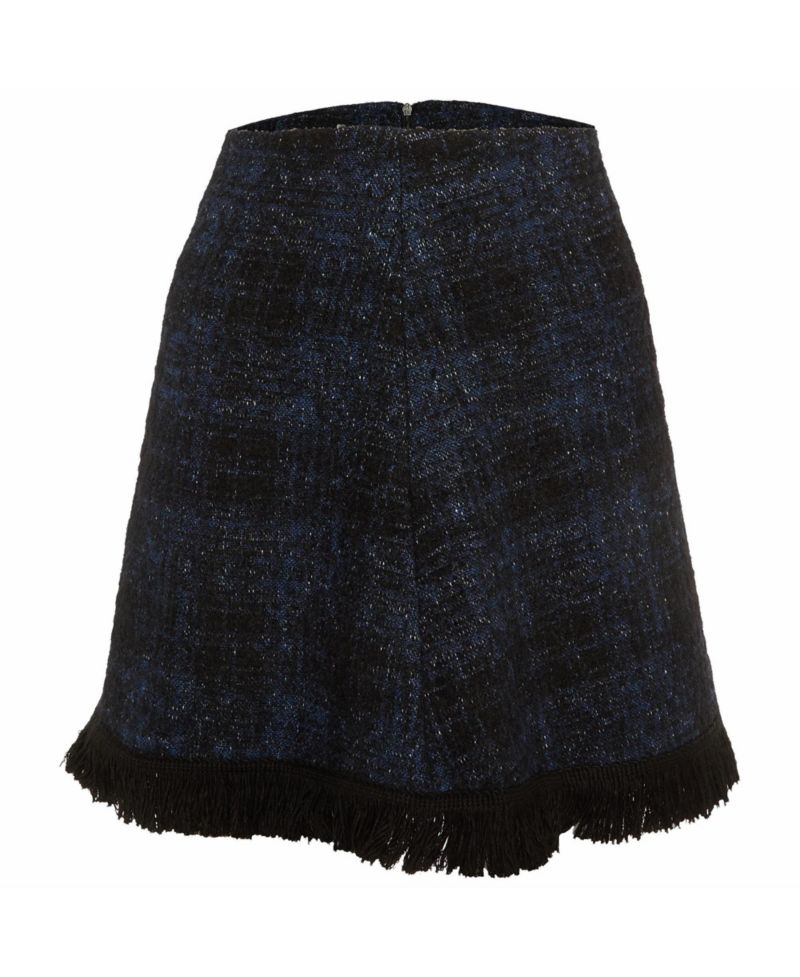 Women's Tweed Fringed Mini Skirt