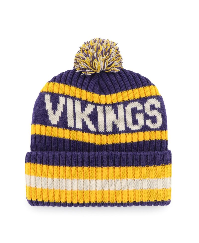 Men's Purple Minnesota Vikings Bering Cuffed Knit Hat with Pom