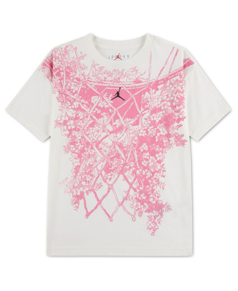 Girls' 7-16 Floral Net Graphic Short-Sleeve T-Shirt