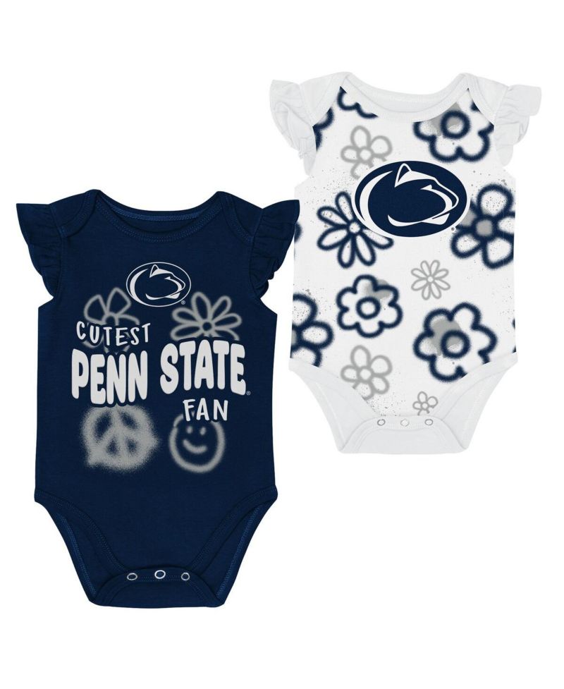 Girl's Baby Boys and Girls 2-Piece Navy/White Penn State Nittany Lions Little Sunshine Bodysuit Set
