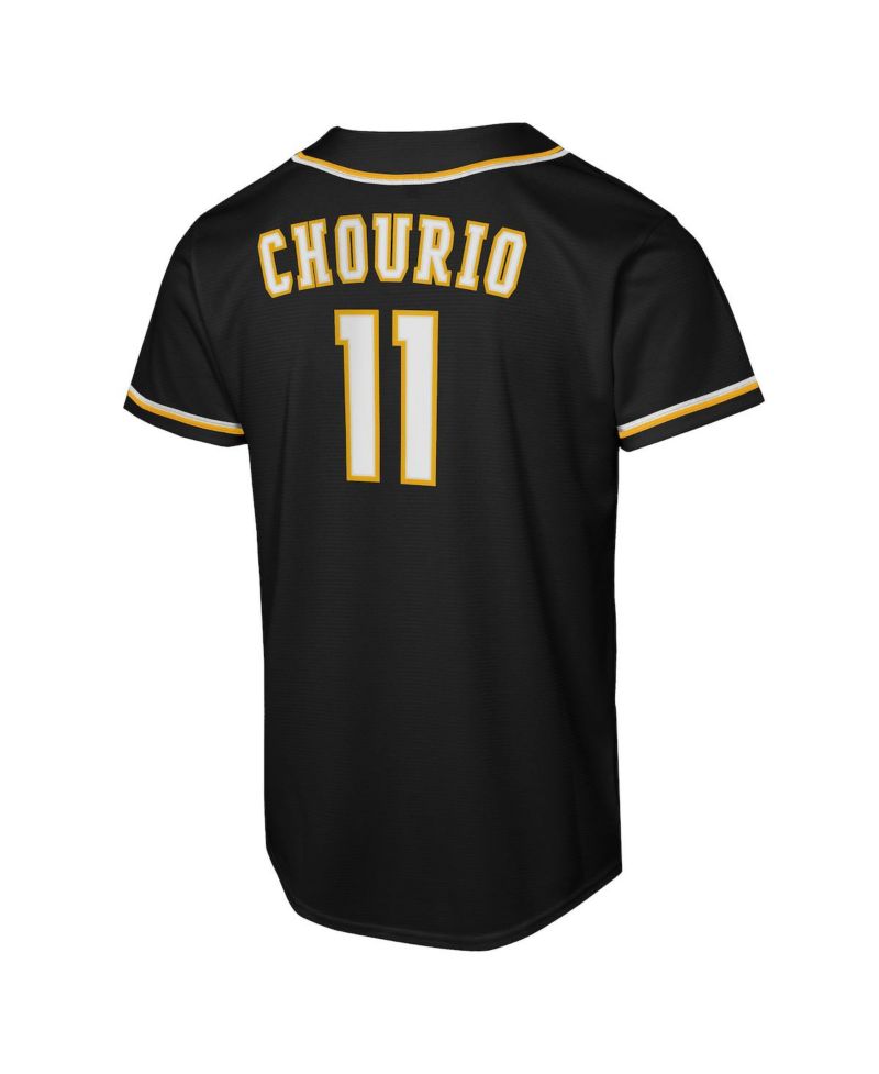 Big Boys and Girls Jackson Chourio Black Milwaukee Brewers Fashion Replica Player Jersey