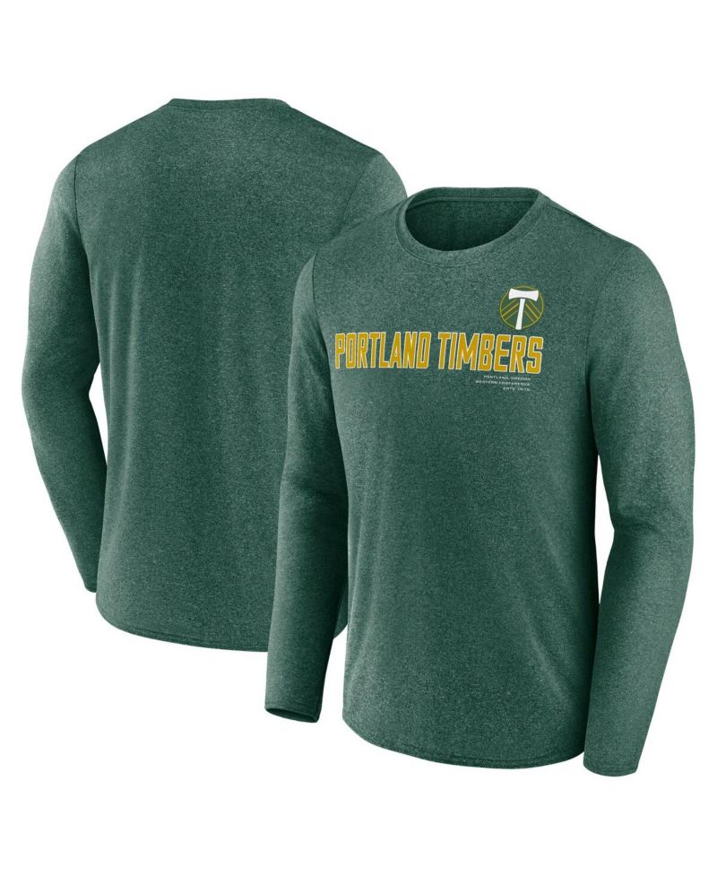 Men's Heather Green Portland Timbers Goal Line Long Sleeve T-Shirt