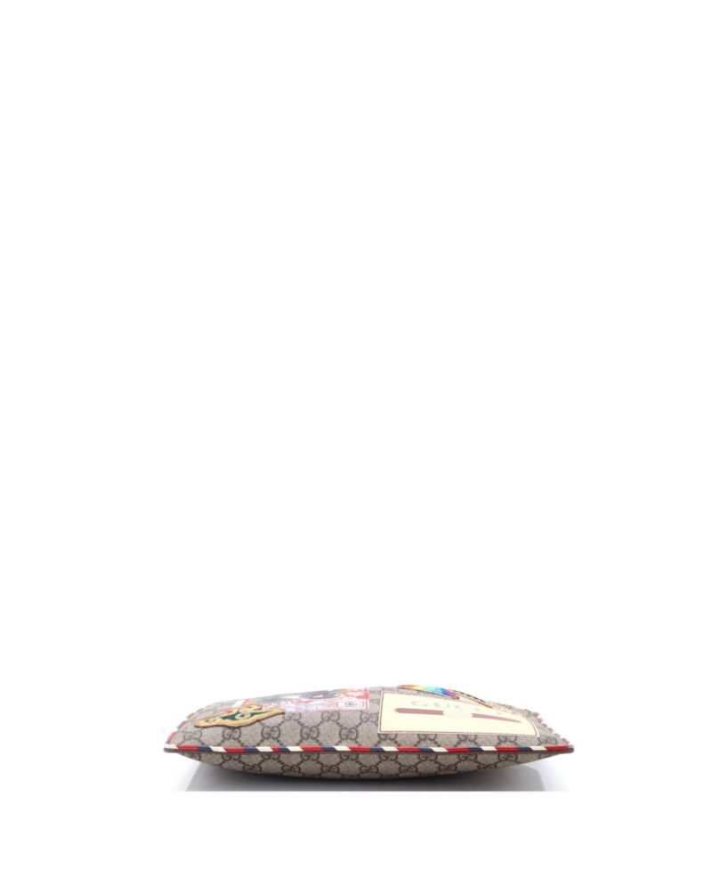 Courrier Pouch GG Coated Canvas with Applique
