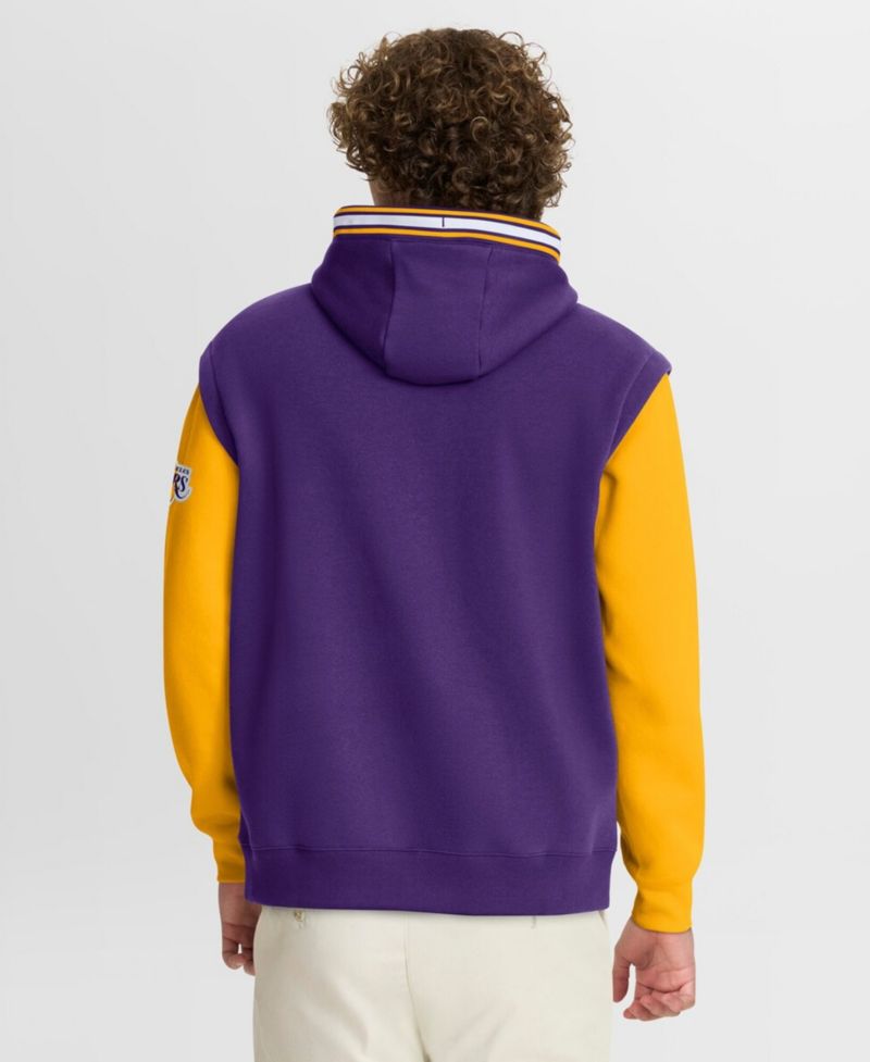 Men's Purple/Gold Los Angeles Lakers Half Court Shot Clock Fastbreak Hoodie