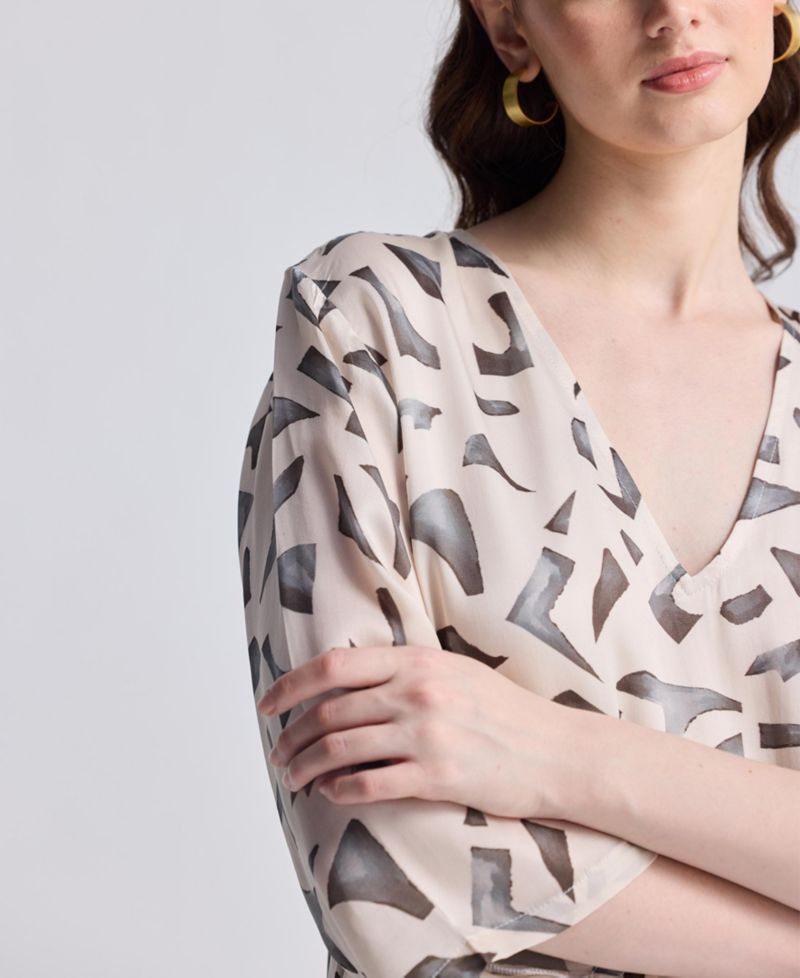 Women's Maxi Dress with Side Slits in Mosaic