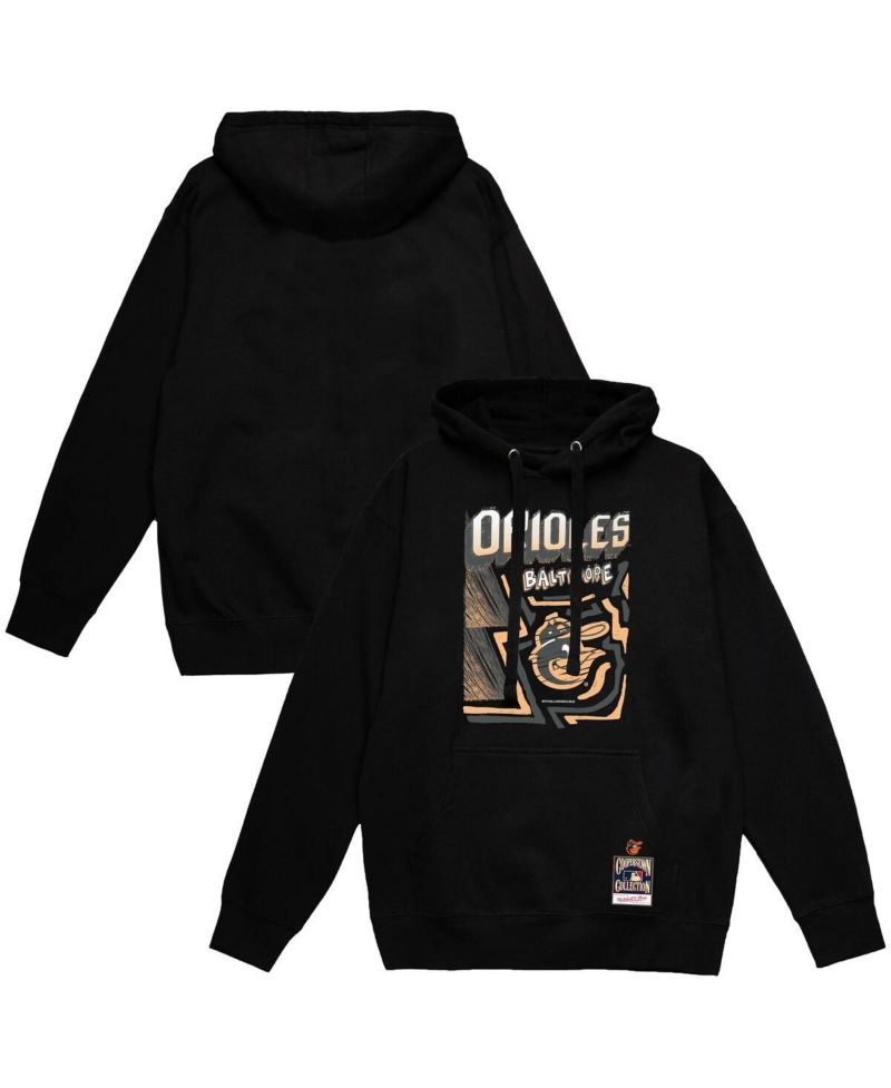 Men's Black Baltimore Orioles Sidewalk Sketch Pullover Hoodie