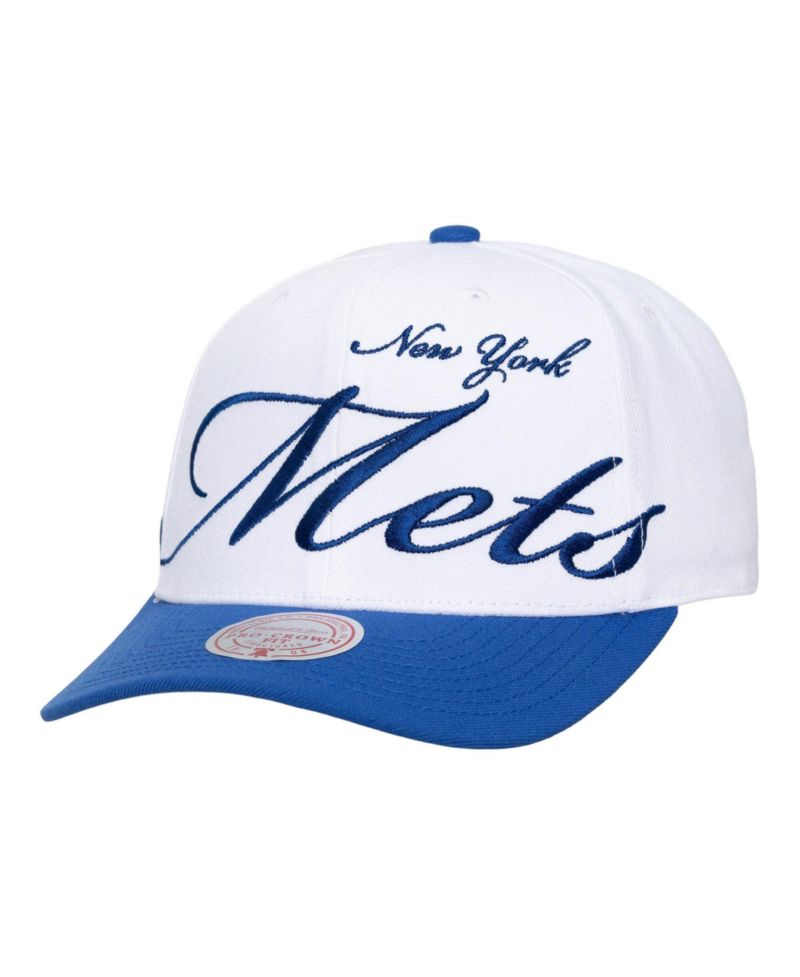 Men's and Women's White/Royal New York Mets XL Script Pro Crown Adjustable Hat