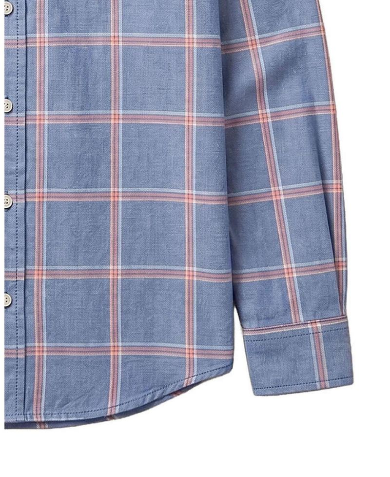 Little and Big Boys' S- XL Organic Long Sleeve Stretch Poplin Shirt