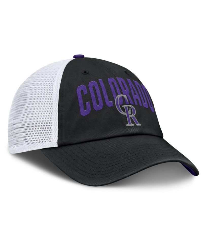 Men's Black Colorado Rockies Primetime Club Adjustable Trucker Hat