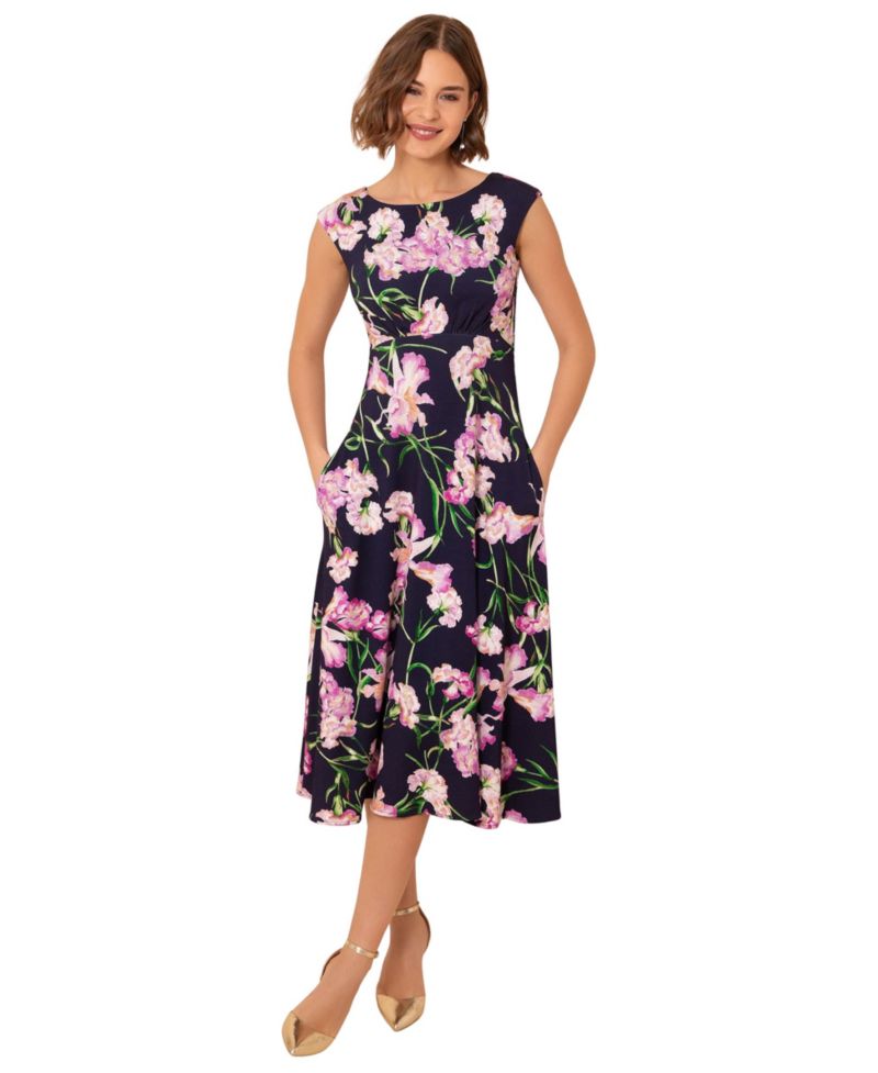 Women's Luna Wedding-Guest Floral A-Line Midi Dress