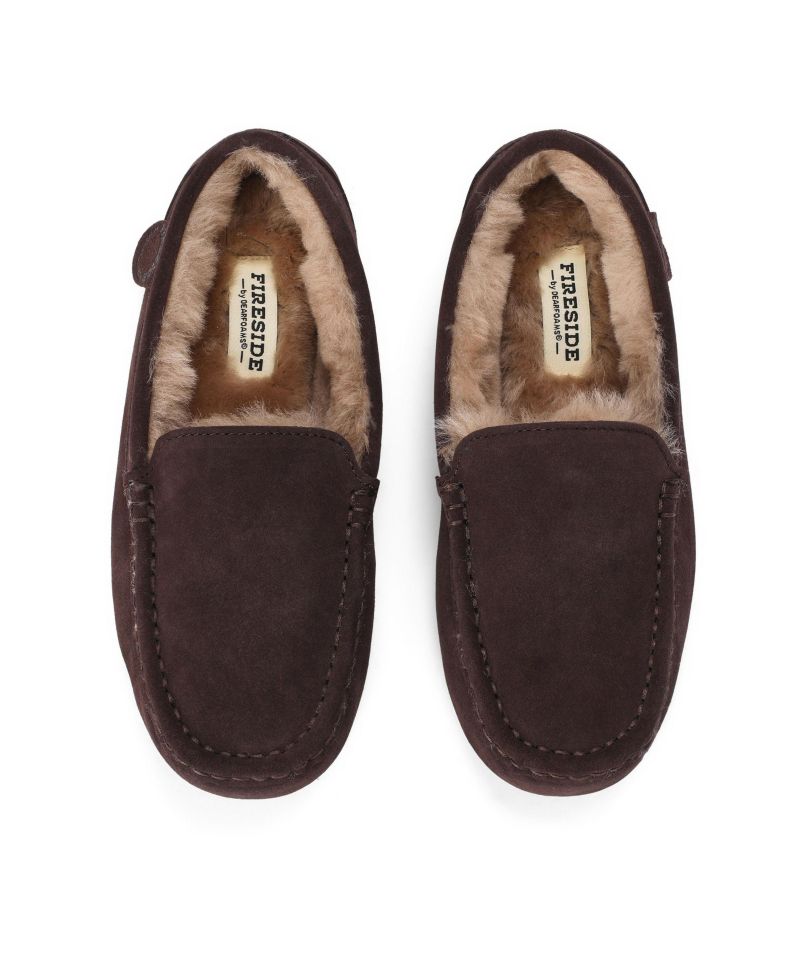 Dearfoams Women's Fireside Mel Genuine Shearling Moccasin Slipper