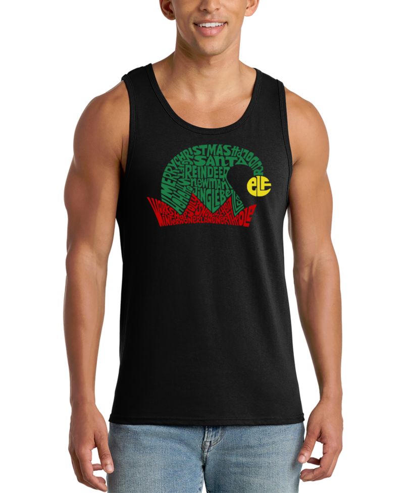 Men's Christmas Elf Hat Graphic Tank Top