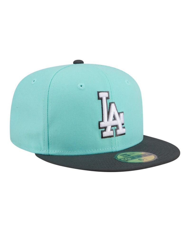 Men's Turquoise/Charcoal Los Angeles Dodgers Two-Tone Color Pack 59FIFTY Fitted Hat