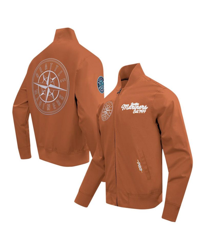 Men's Brown Seattle Mariners Paint The City Twill Full-Zip Jacket