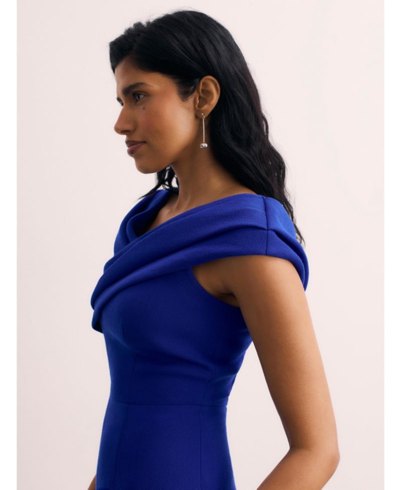 Women's Bodycon Short Sleeve V-Neck Midi Dress