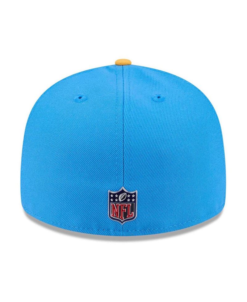 Men's Powder Blue/Gold Los Angeles Chargers 2026 NFL Draft Pre-Curved 59FIFTY Fitted Hat
