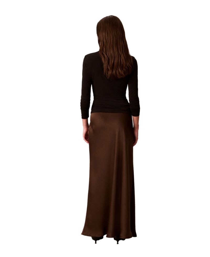 Petite Pull-On Satin Maxi Skirt