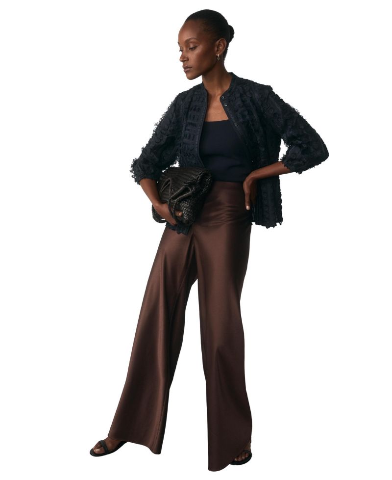 Women's Lucena High-Waisted Wide-Leg Satin Trousers