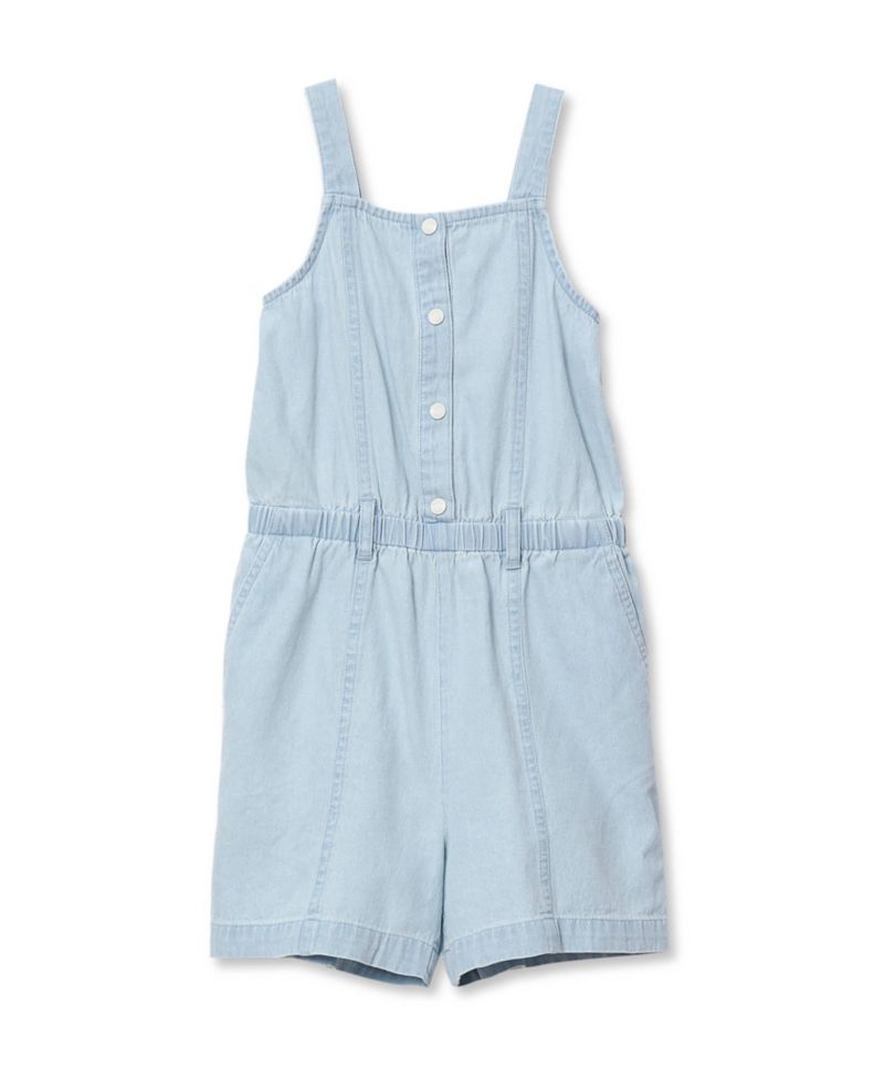 Girls Lightweight Denim Romper Dress