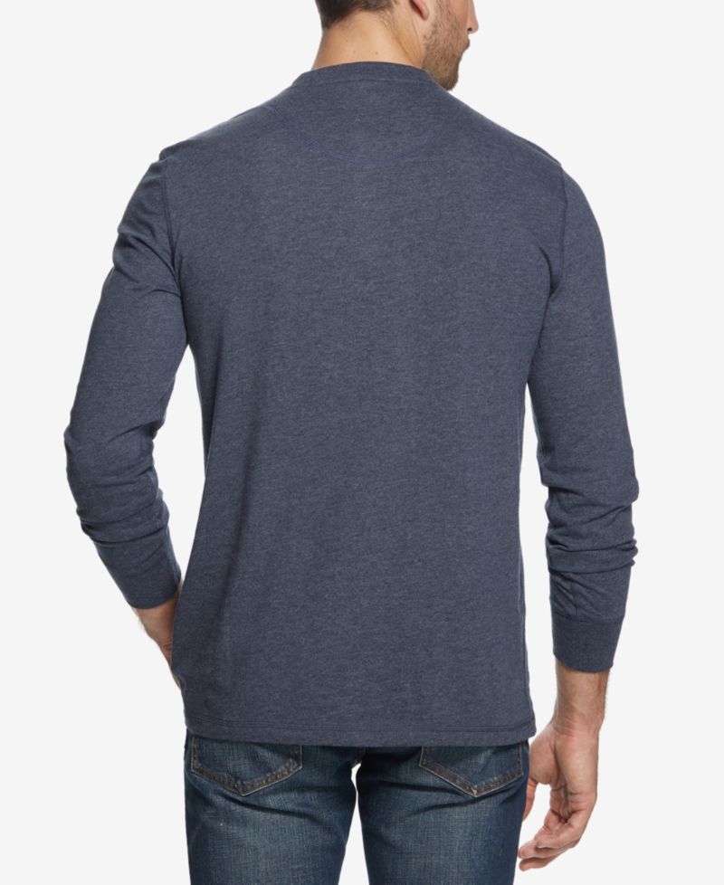 Мужская футболка из матового джерси Henley с длинным рукавом
