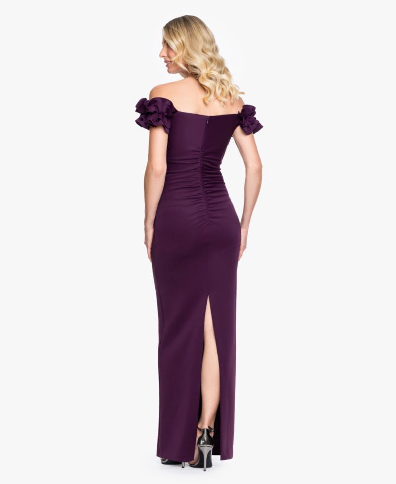 Women's Off-The-Shoulder Ruffle-Sleeve Ball Gown