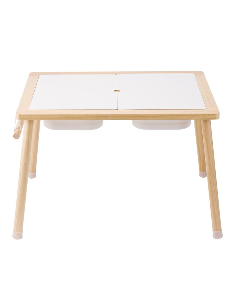 Toddler Wooden Sand & Water Play Sensory Table With Foldable Bins