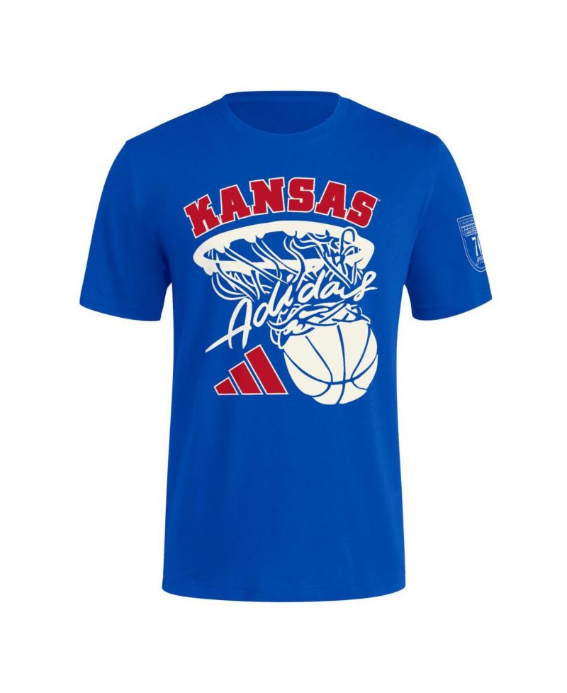 Men's Royal Kansas Jayhawks 70th Anniversary Basketball T-Shirt