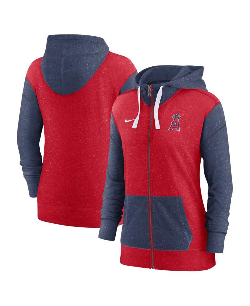 Women's Red Los Angeles Angels Full-Zip Hoodie