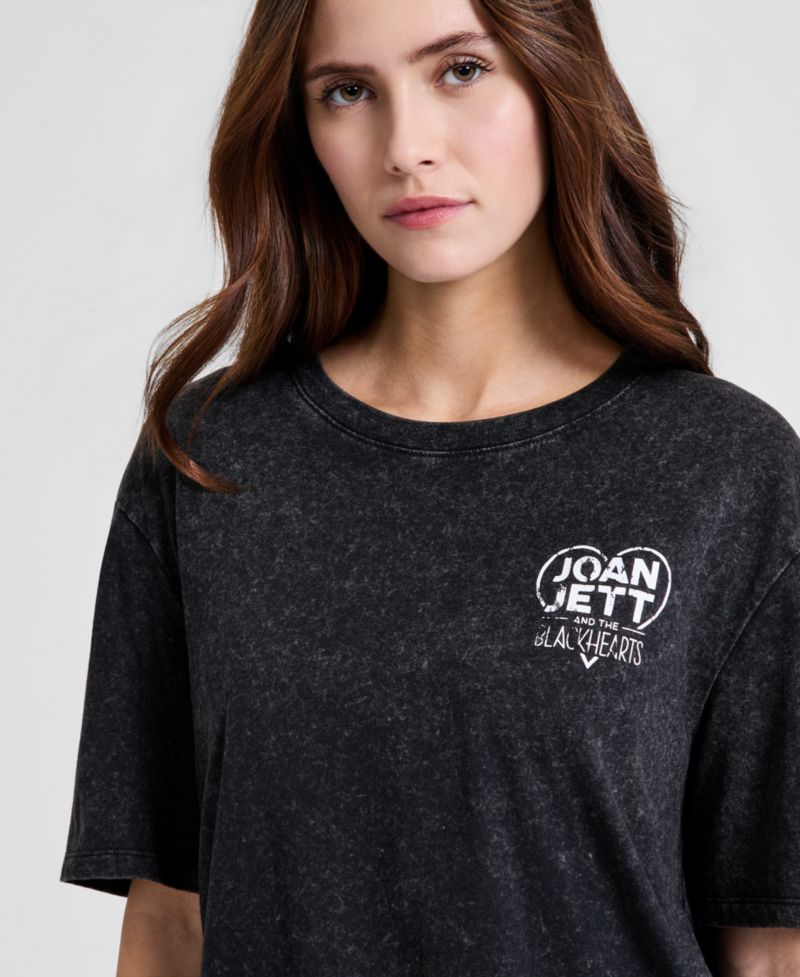 Women's Joan Jett Graphic-Print Crewneck T-Shirt