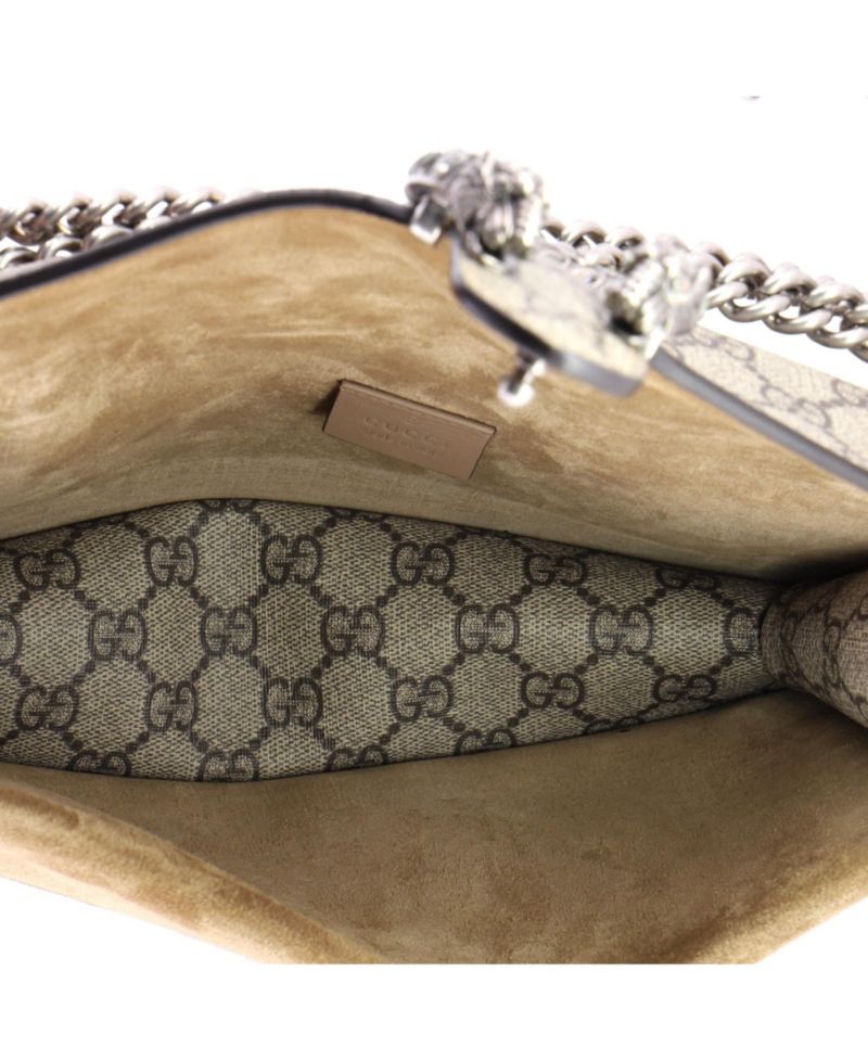 Small Dionysus Bag GG Coated Canvas with Crystal Embellished Metal