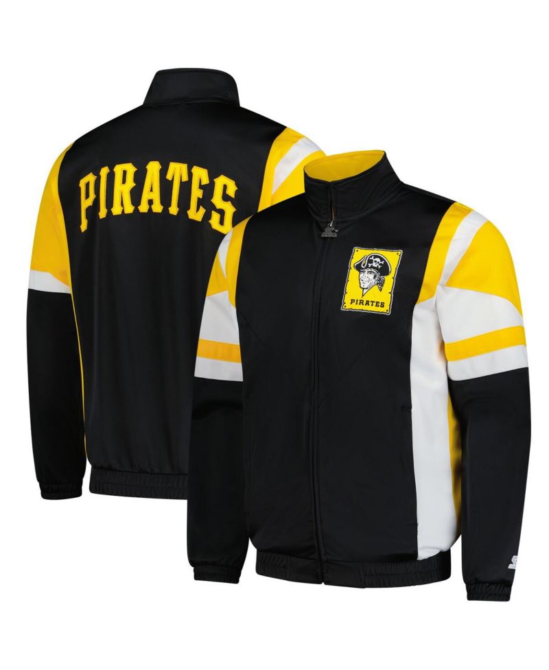 Men's Black/Gold Pittsburgh Pirates Contender Tricot Full-Zip Track Jacket