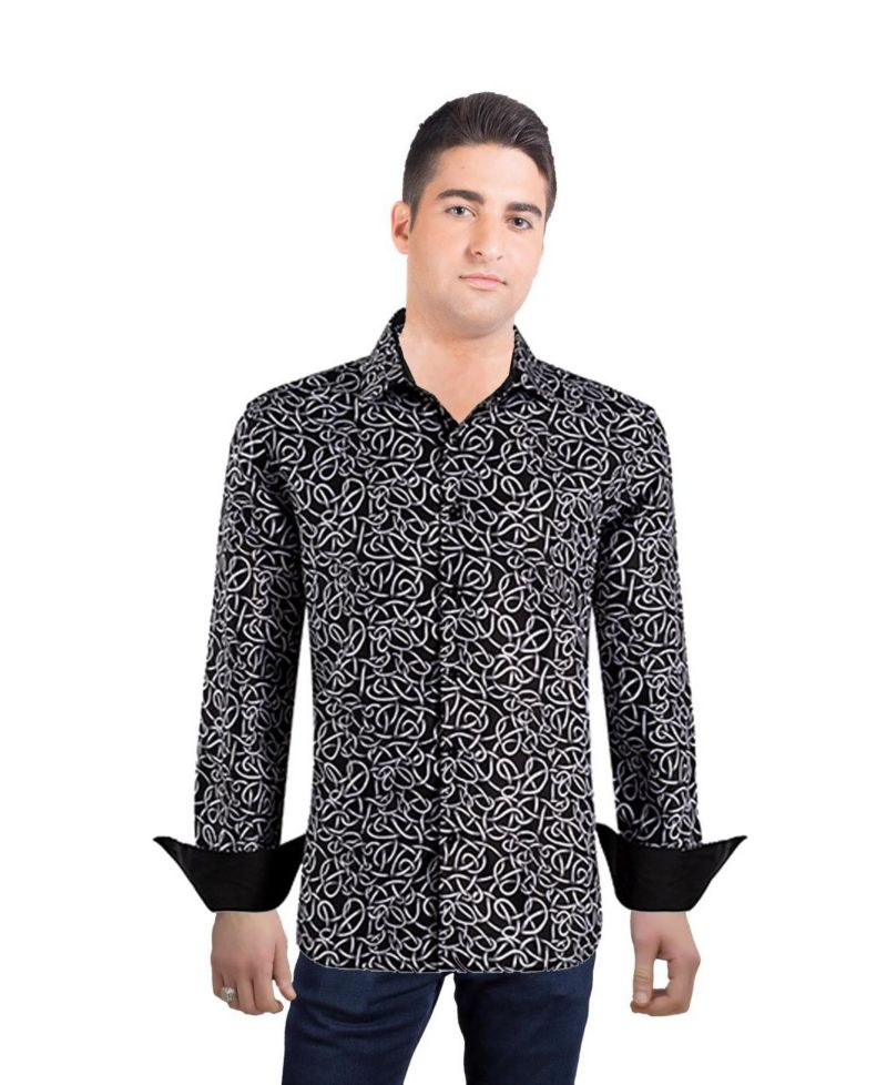 Men's Slim Fit Swirl Print Shirt