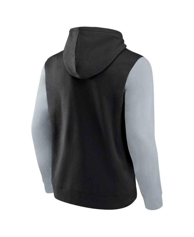 Men's Black/Silver Las Vegas Raiders Outline Pullover Hoodie