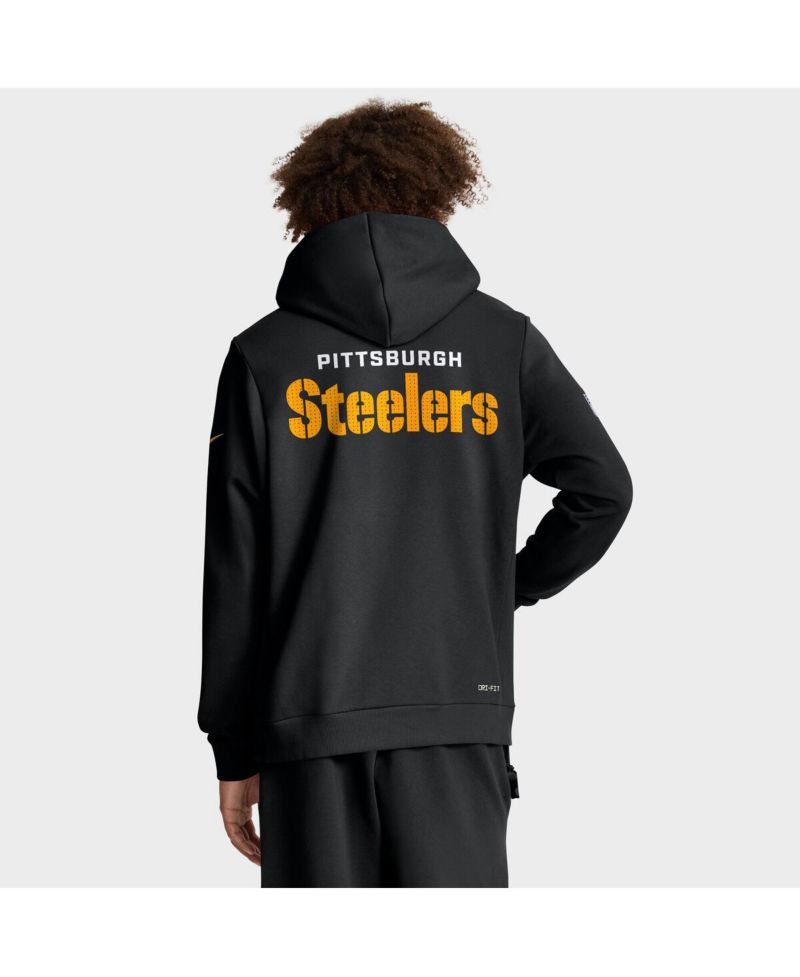 Men's Black Pittsburgh Steelers Sideline Standard Issue Initial Home Dri-FIT Hoodie