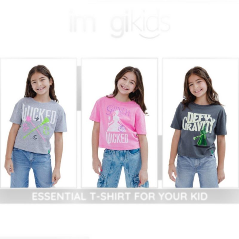Little Girls Cropped Drop Shoulder T-Shirt