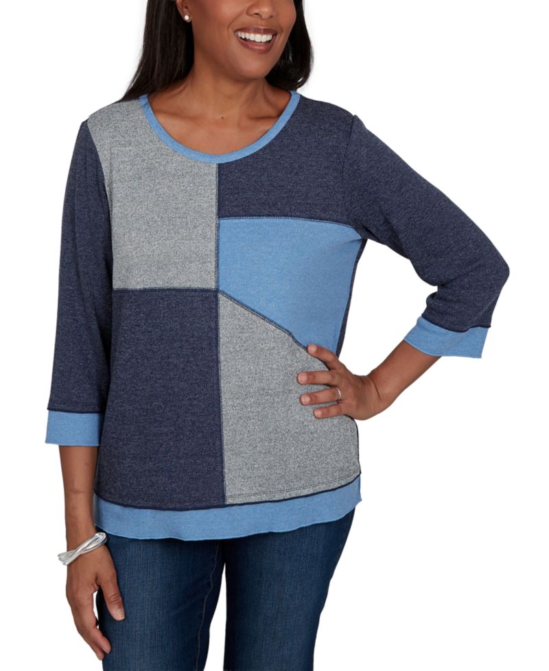 Women's Classic Heathered Colorblock Knit Top