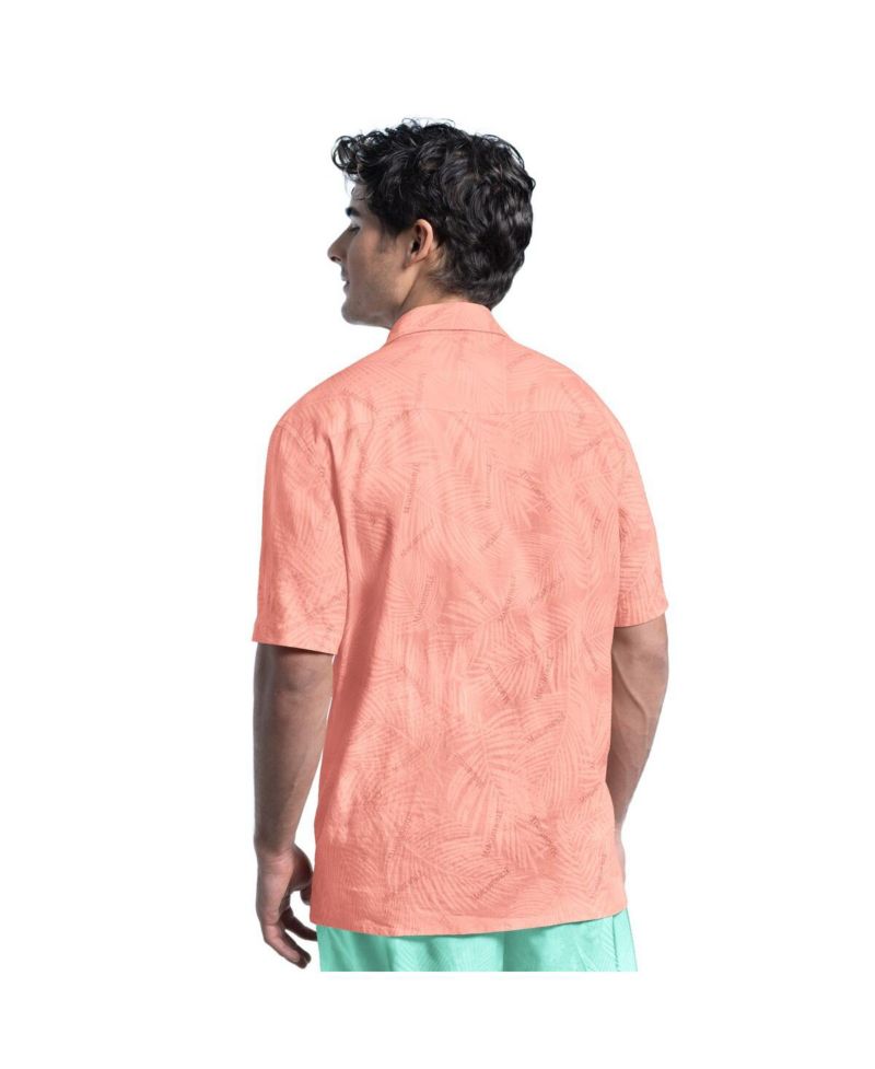 Men's Coral Baltimore Orioles Linen Party Button-Up Shirt