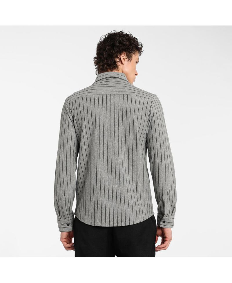 Men's Moon Grey Pinstriped Shirt