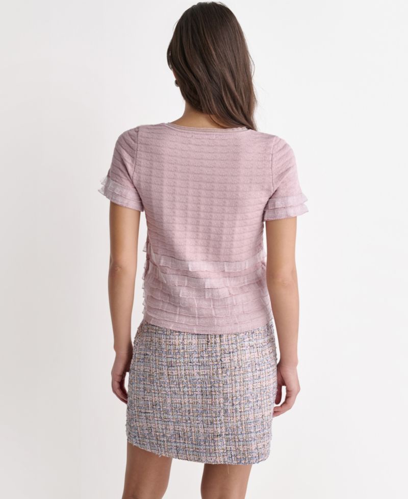 Women's Metallic Accent Tweed Mini Skirt