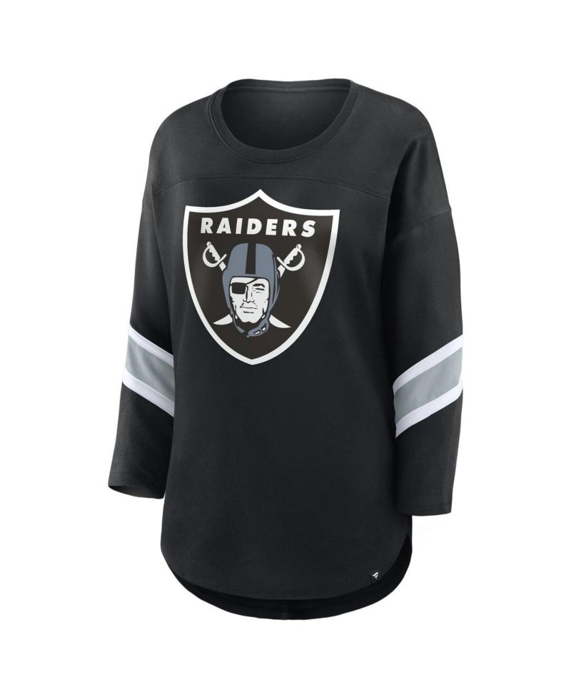Women's Black Las Vegas Raiders Redzone 3/4-Sleeve T-Shirt