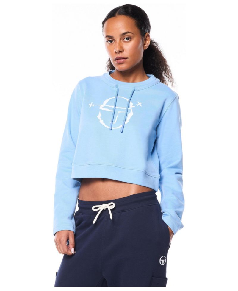 Women's Piano Long-Sleeve Crop Crewneck Sweatshirt