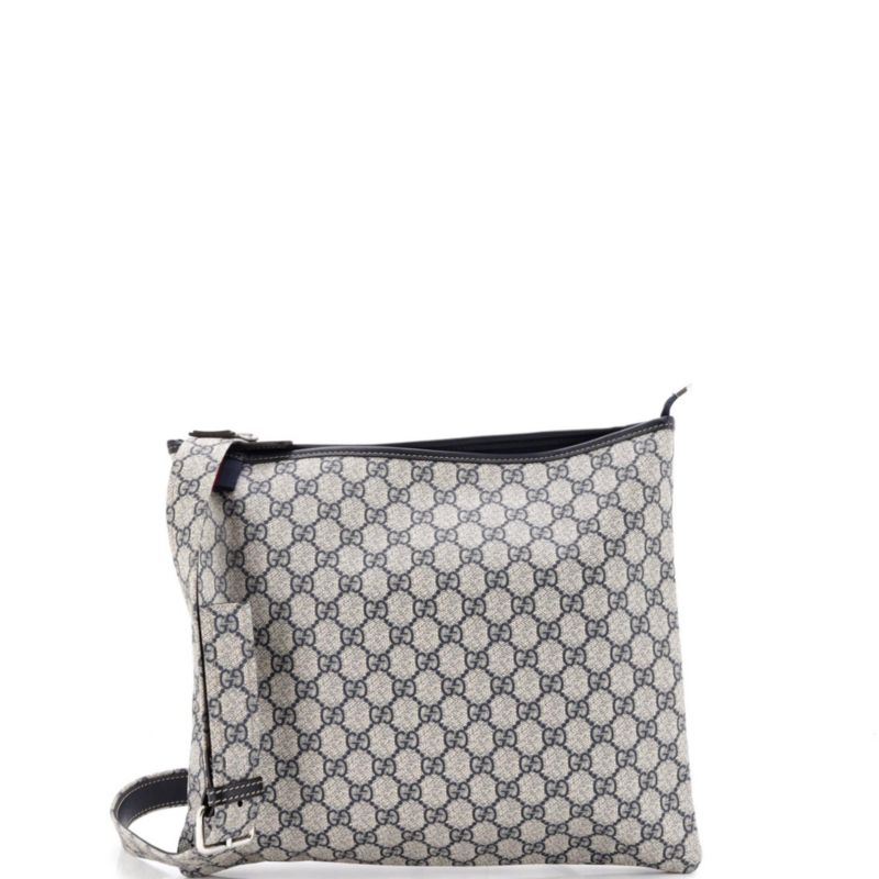 Large Web Loop Flat Messenger GG Coated Canvas