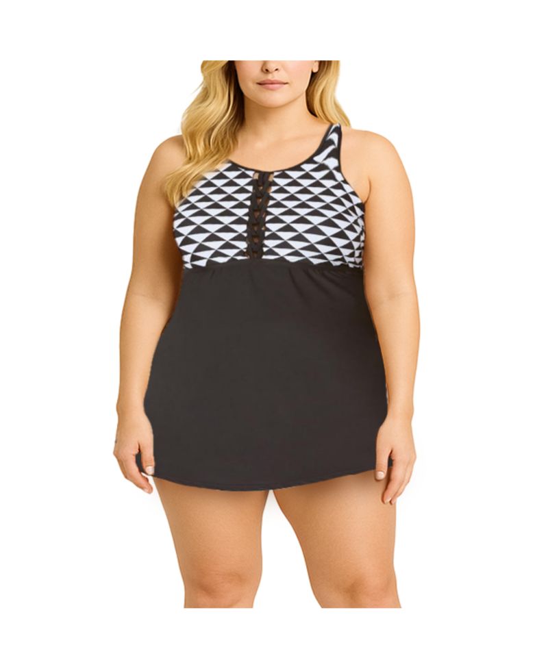 Women's Macrame High Neck Swimdress