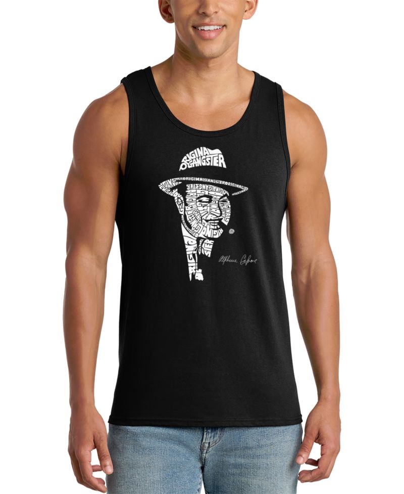 Men's Frank Sinatra Portrait Word Art Graphic Tank Top