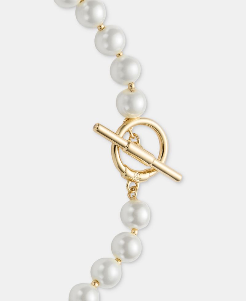 Imitation Pearl Logo 16" Collar Necklace