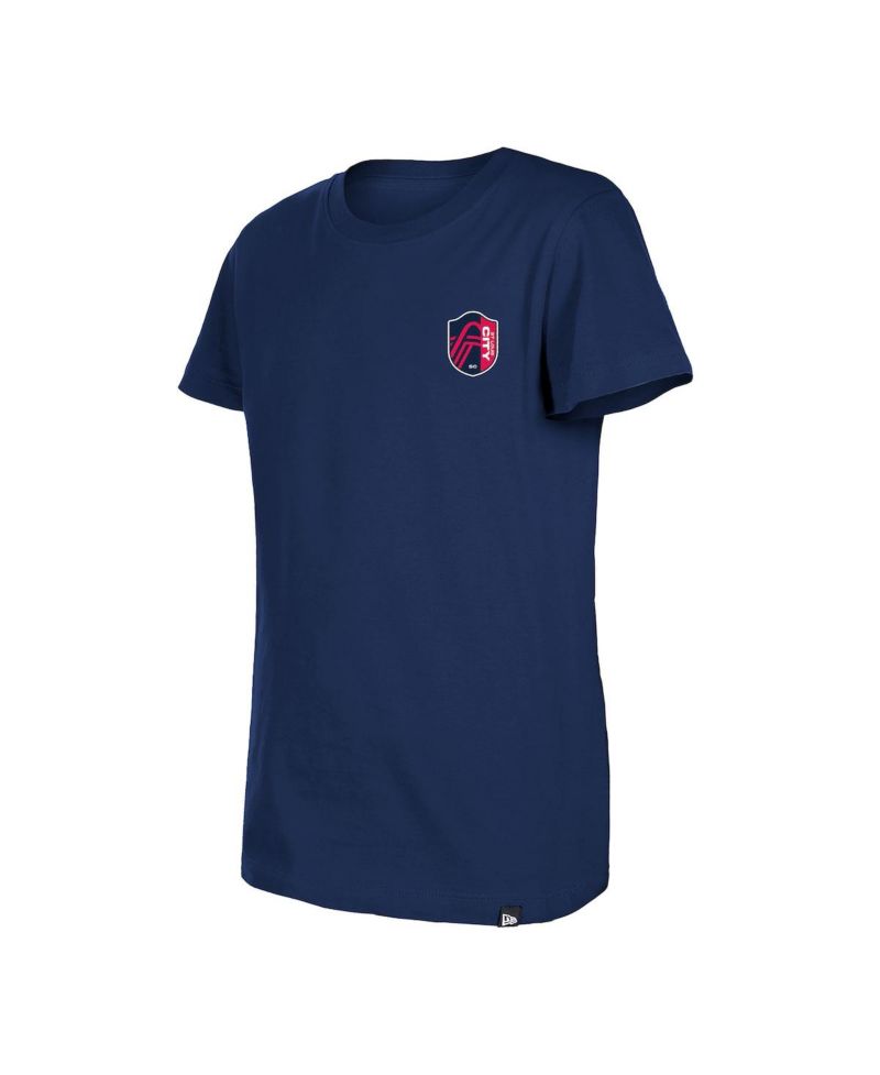 Big Girls Navy St. Louis City SC Bubble Heart T-Shirt