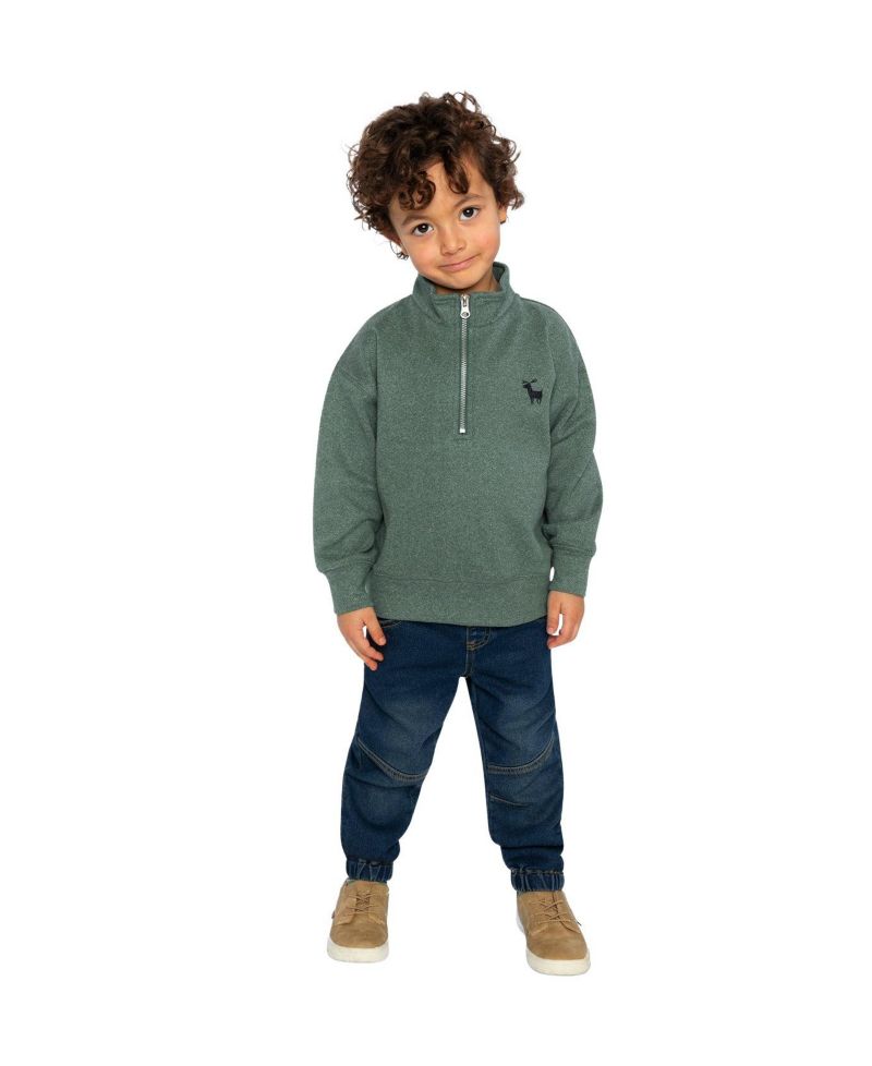 Little Boys 6 - 12 Half Zip Mock Neck Sweater
