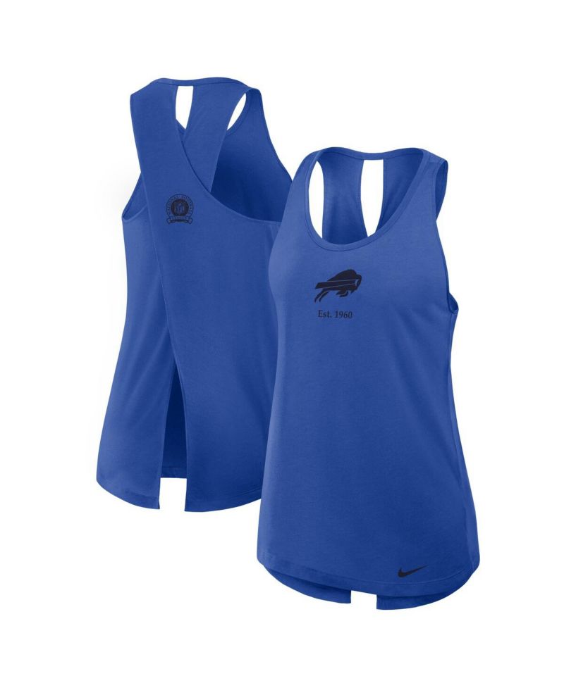 Women's Royal Buffalo Bills Glory Crisscross Performance Tank Top